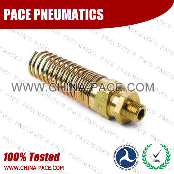 Male Connector With Spring, Air Brake DOT Compression Fittings For Rubber Hose, DOT Air brake Hose ends,  D.O.T. AIR BRAKE REUSABLE FITTINGS, DOT Brass Fittings, Air Brake Fittings for Rubber Tubing, Pneumatic Fittings, Brass Air Fittings